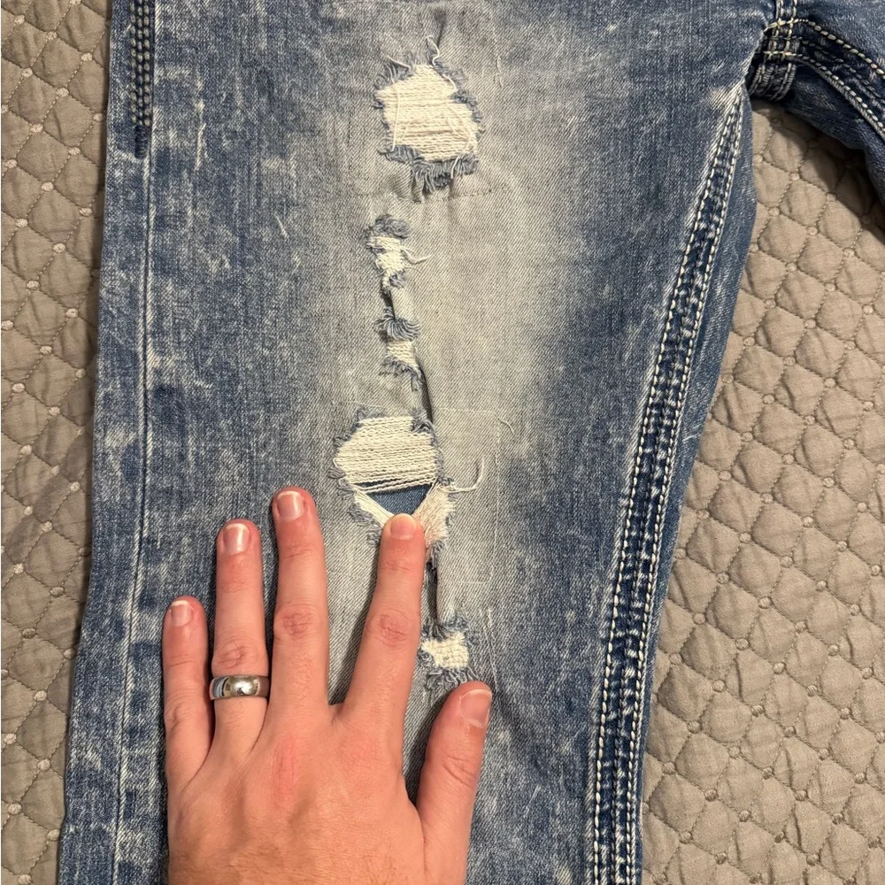 Affliction Black Premium Light Blue Denim Jeans Men’s 36 - Picture 2 of 6